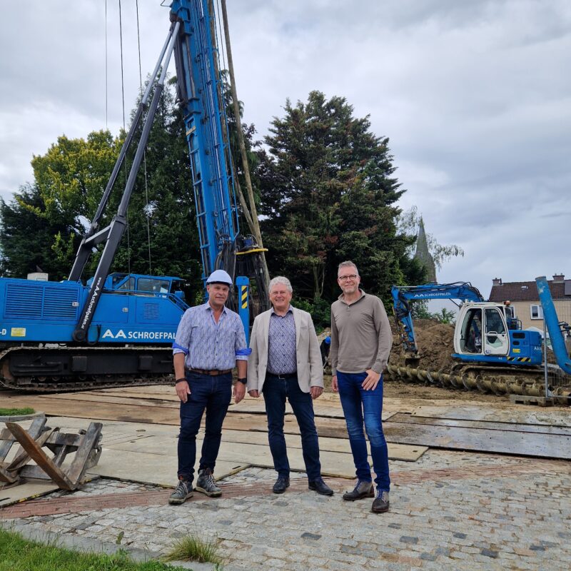 3 mannen op bouwplaats